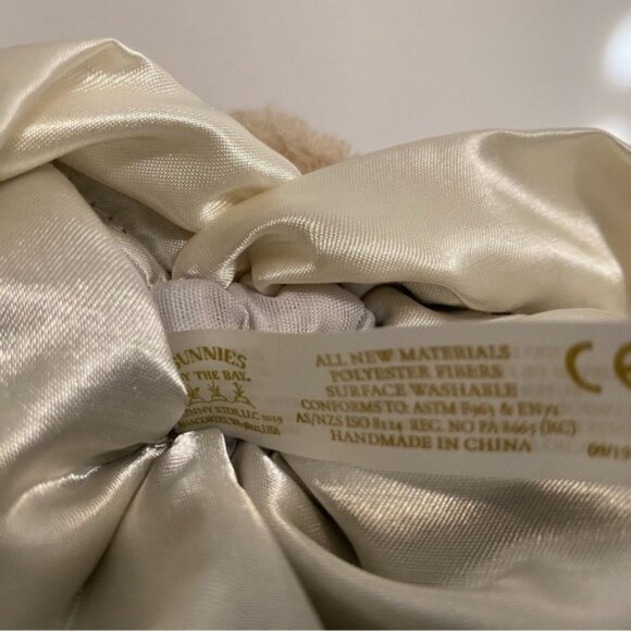 Bunnies By The Bay Brown Teddy Lovey Baby Plush Satin Trim Paci Holder Toy Bear - Picture 5 of 6